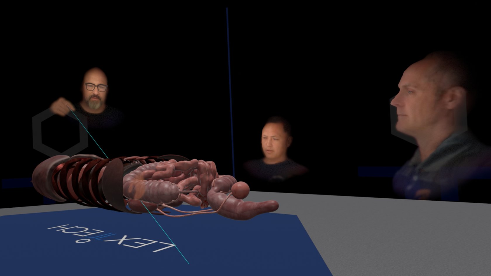 Lextech spatial anatomy model reviewed collaboratively on Apple Vision Pro